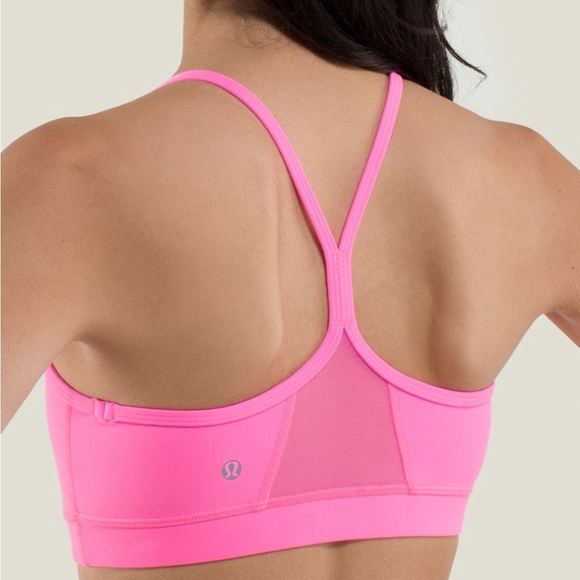 3 Lululemon Bra Bundle Flow Y Bra IV (Hot Pink/White) Crisscross Bralette Yellow - Picture 7 of 13